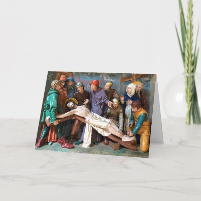 Carte Scène de Pâques de Crucifiction. (Devant)