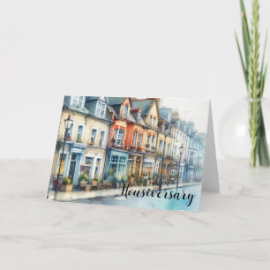 Carte Scène de rue avec des briques rouges - Joyeux anni