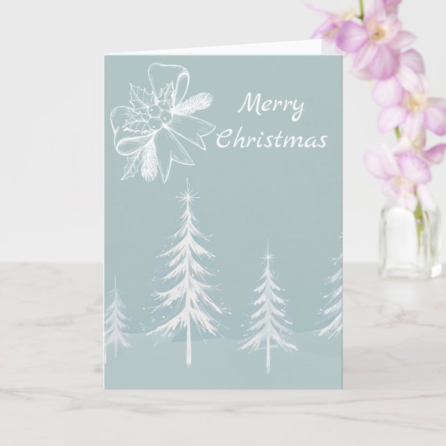 Carte Scène d'hiver Forêt de neige Noël (Orchidée)