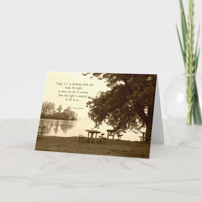 Carte Scène du lac Sepia et sympathie de la citation (Devant)