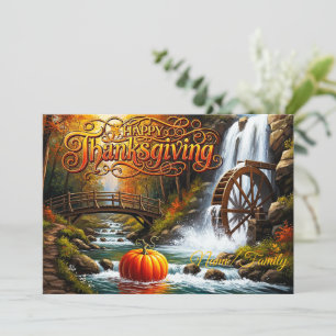 Carte Scène forestière de Thanksgiving heureuse