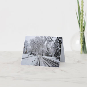 Carte Scène hivernale des pins de Snowy Street
