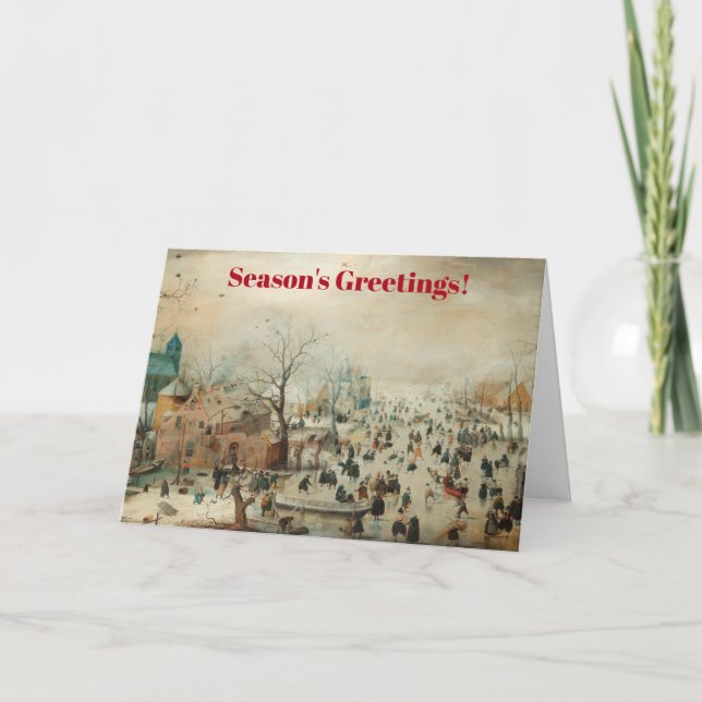 Carte Scène hivernale Vintage en Hollande (Devant)