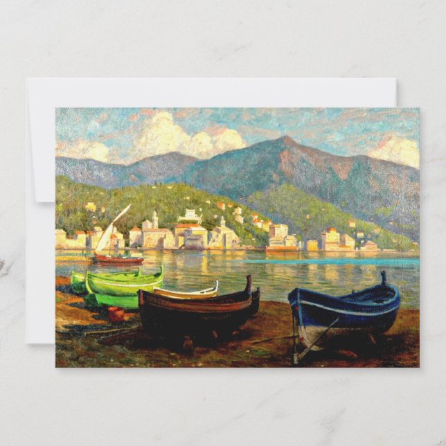 Carte Scène portuaire de Rapallo, beaux-arts, (Devant)
