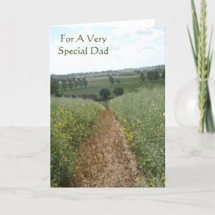 Carte Scène rurale anglaise avec vers original pour papa