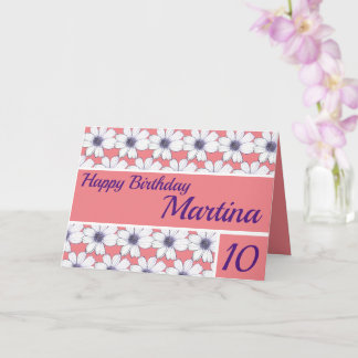 Carte Schéma floral Anniversaire rose