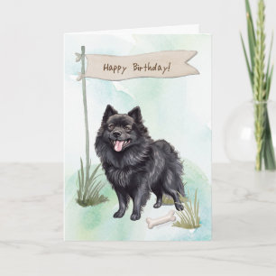 Carte Schipperke Chien se reproduit dehors sous le signe