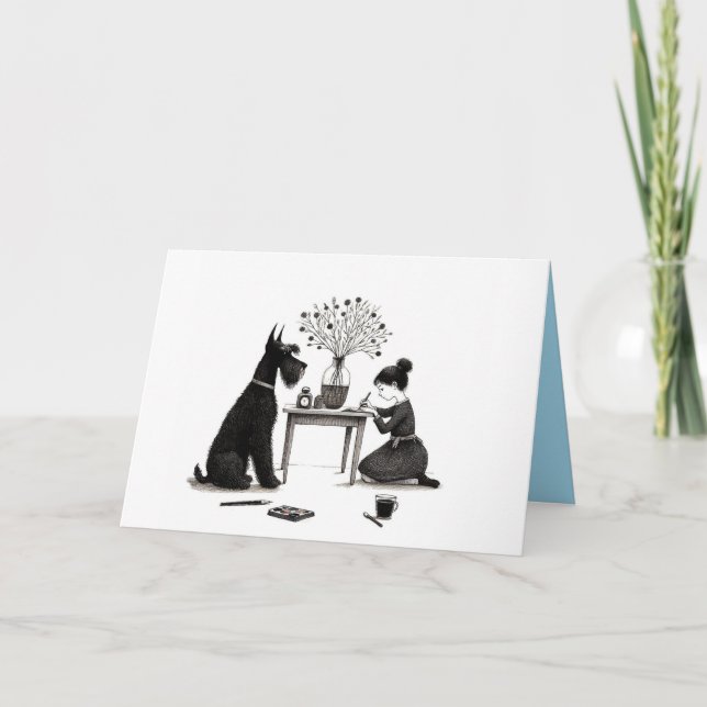Carte Schnauzer adorable (Devant)