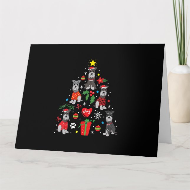 Carte Schnauzer Arbre de Noël Ornement Drôle chien anima (Devant)