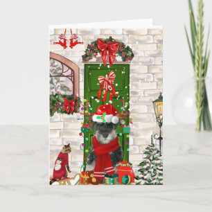 Carte Schnauzer Chien Noël