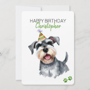 Carte Schnauzer Chien Personnalisé Joyeux Appartement d'