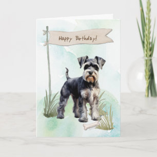 Carte Schnauzer Chien se reproduit en plein air sous le