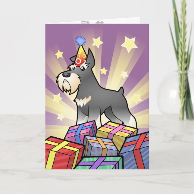 Carte Schnauzer d'anniversaire (Devant)