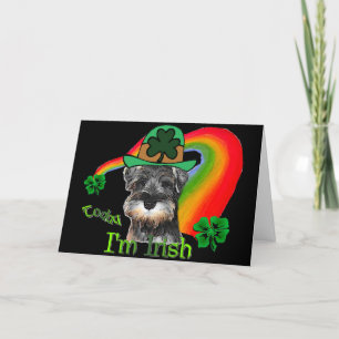 Carte Schnauzer de jour de St Patricks mini