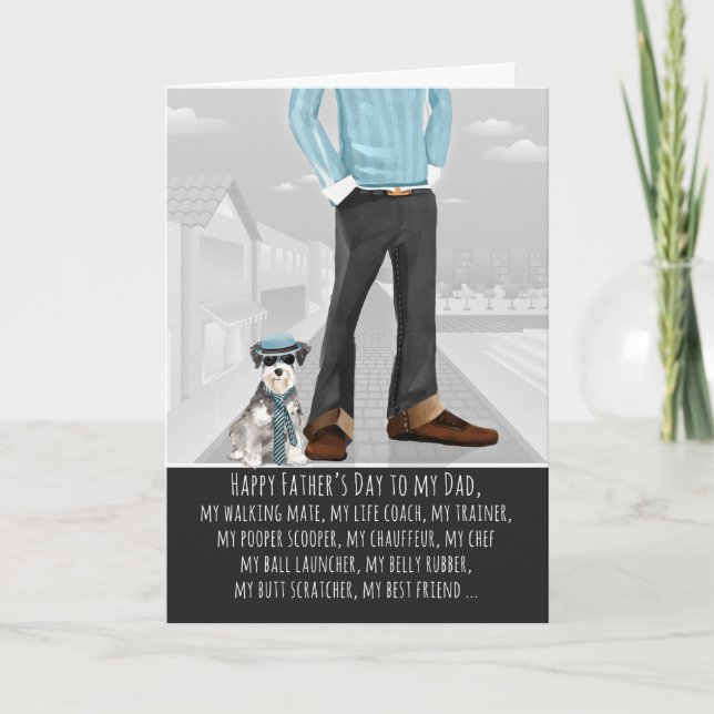 Carte Schnauzer miniature de la Fête des pères des chien (Devant)
