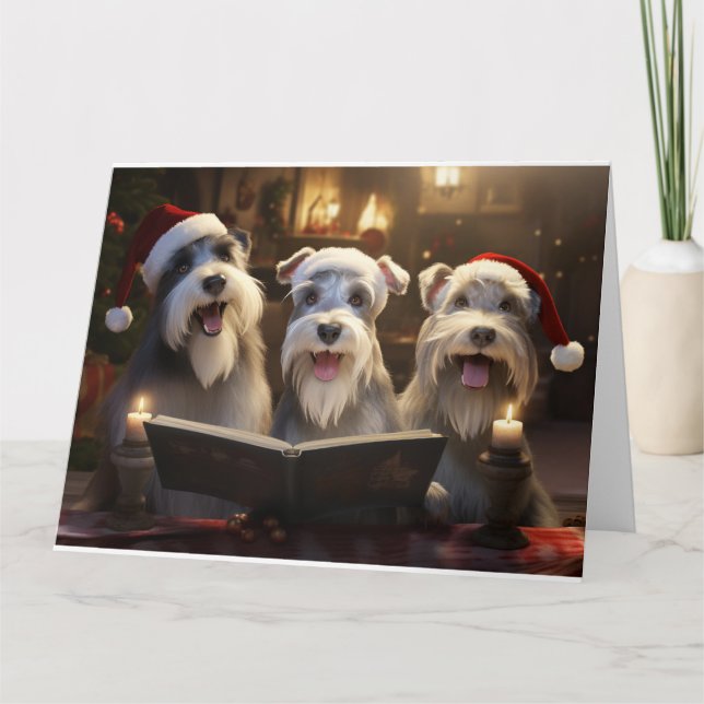 Carte Schnauzer Noël Caroleurs Fun Holiday (Devant)