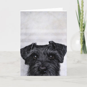 Carte Schnauzer noir peinture et design original