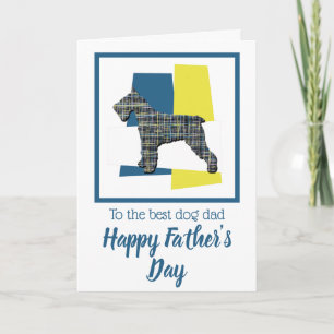 Carte Schnauzer silhouette tricolore pour la fête des pè