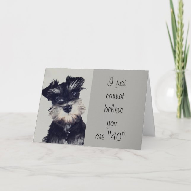 CARTE SCHNAUZER ""VOUS M'AVEZ TROMPÉ" VOUS AVEZ **40 ANS (Devant)