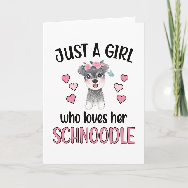 Carte Schnoodle Girl Amoureux des chiens Propriétaire de (Devant)