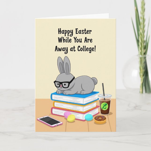 Carte Scholarly Holiday Rabbit Card (Devant)