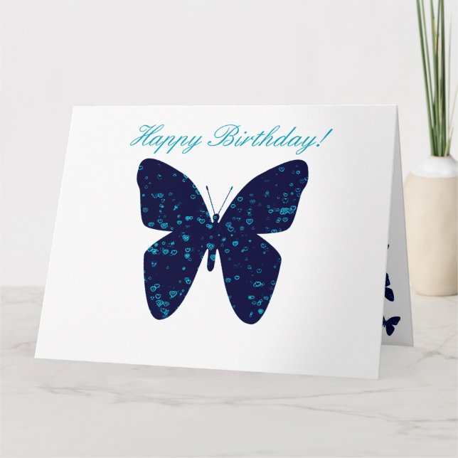 Carte Schöne Schmetterlinge à blau (Devant)