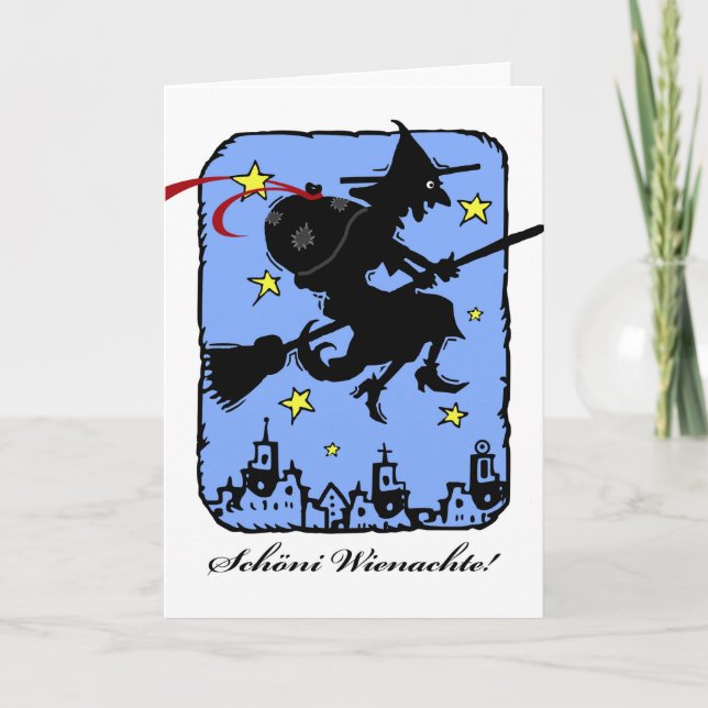 Carte Schoni Wienachte, Befana la sorcière de Noël (Devant)