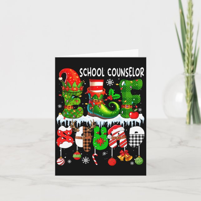 Carte School Counselor Elf Squad Xmas Colorful Elf Hat S (Devant)