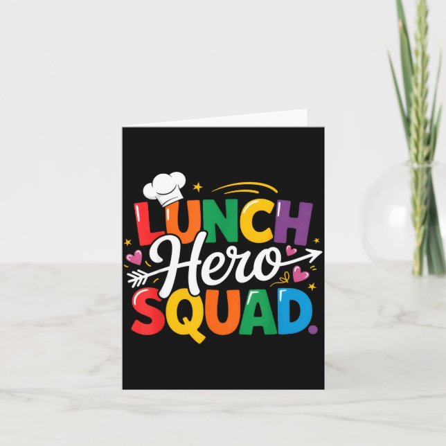 Carte School Lunch Hero Squad Cafeteria Workers Crew Lad (Devant)