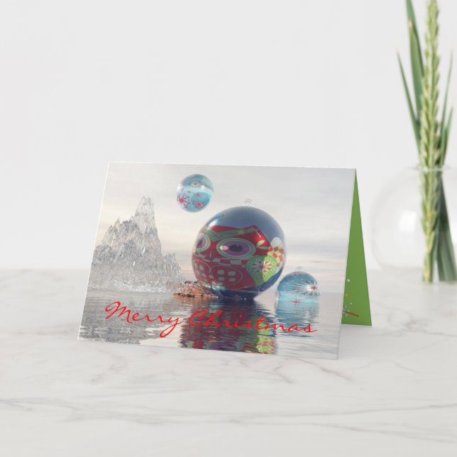 Carte Sci-fi cool avec Baubles flottants (Devant)