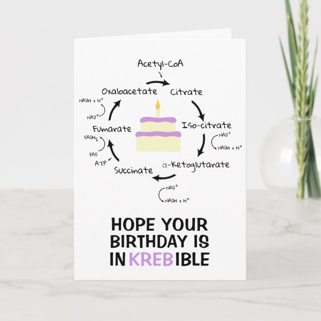 Carte Science Anniversaire Kreb's Cycle Biology Cake Ens (Devant)