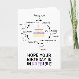 Carte Science Anniversaire Kreb's Cycle Biology Cake Ens
