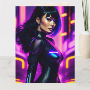CARTE SCIENCE FICTION SKINTIGHT LEATHER FEMME NAISSANCE 