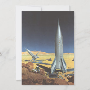 Carte Science-fiction vintage Planète désertique avec ro