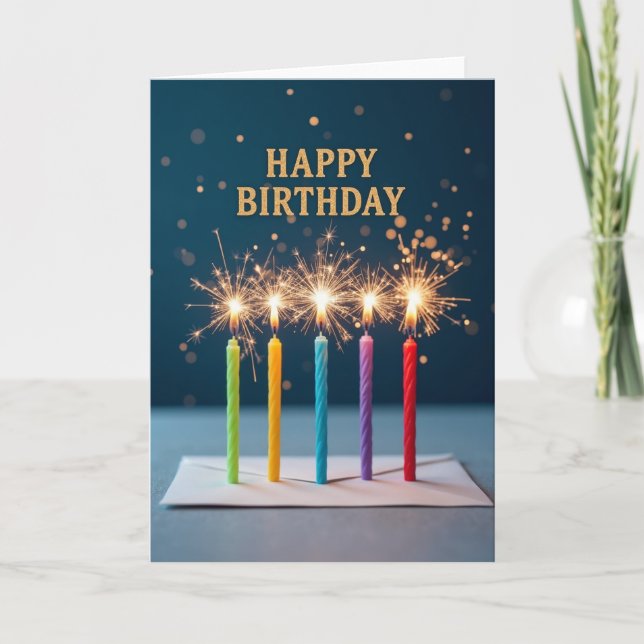 Carte scintillante de vœu d'anniversaire (Devant)
