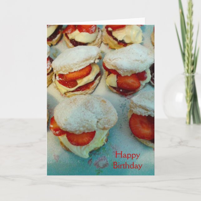 Carte Scones/gâteaux de fraise (Devant)