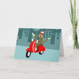 Carte Scooter Sock Monkey Vespa