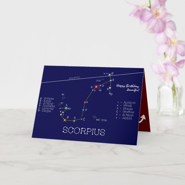 Carte Scorpie Constellation Zodiaque (Orchidée)