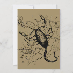 Carte Scorpio Constellation Hevelius 1690 Oct23 - Nov 21