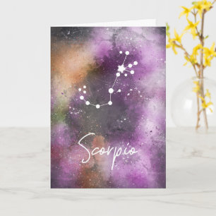 Carte Scorpio Constellation Zodiac Purple Galaxie