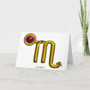 Carte SCORPIO Zodiac Anniversaire Grenade rouge