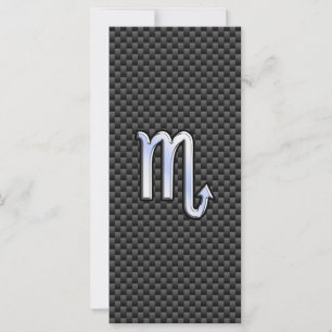Carte Scorpio Zodiac Sign on Carbon Fibre Print