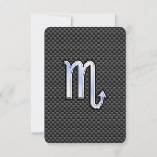Carte Scorpio Zodiac Sign on Carbon Fibre Print