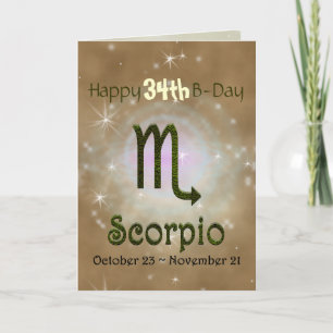 Carte Scorpion couleur signe astrologique Zodiac