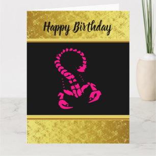 Carte scorpion rose venimeux très insecte veineux