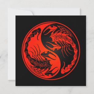 Carte Scorpions Yin Yang rouge et noir