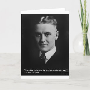 Carte Scott Fitzgerald "Amour/Commencement" Citation Cad