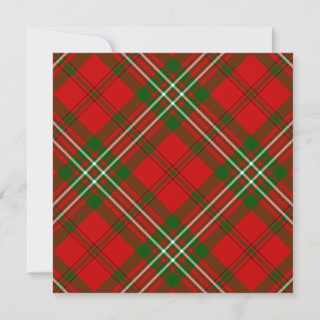 Carte Scott tartan rouge vert plaid (Devant)