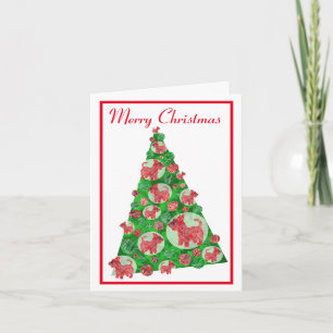 Carte Scottie Terrier Chien Silhouette Arbre de Noël Bla