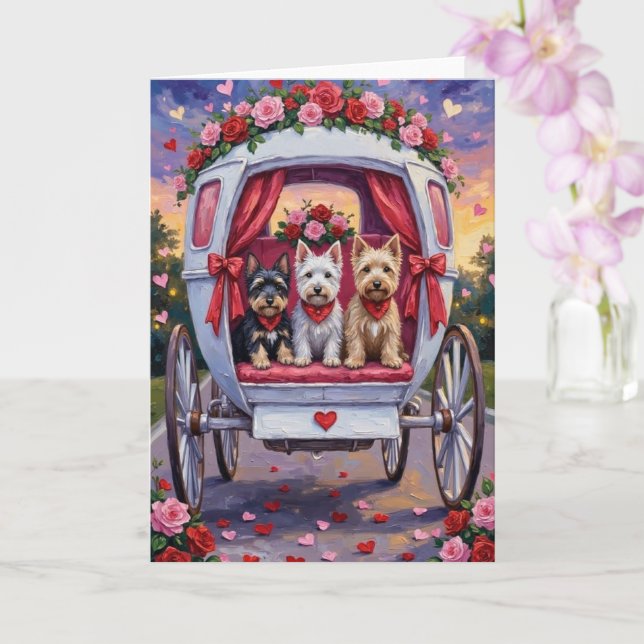 Carte Scottish Terrier Dog Valentine's Day  (Orchidée)